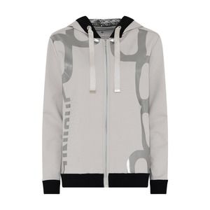 Women's Hooded Athleisure Jacket Size M I'CONA Taupe Zip Up Comfy Stylish NWT